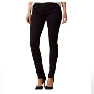 Miss Me black skinny jeans denim embellished cross design on back pockets Sz 27